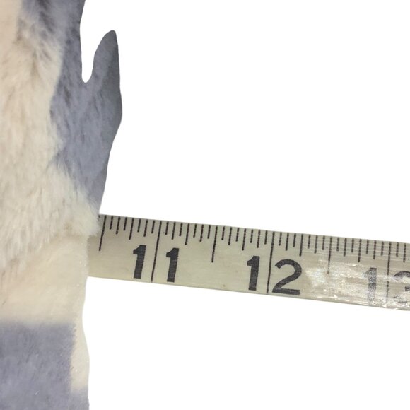 KellyToy Striped Gray & White Plush Dog Toy Holding Pink "Kisses" Heart 10.5” - Picture 9 of 9